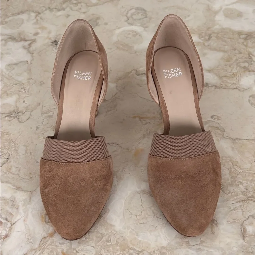 Eileen Fisher Hilly Suede d'Orsay Pumps Heels - Picture 3 of 9